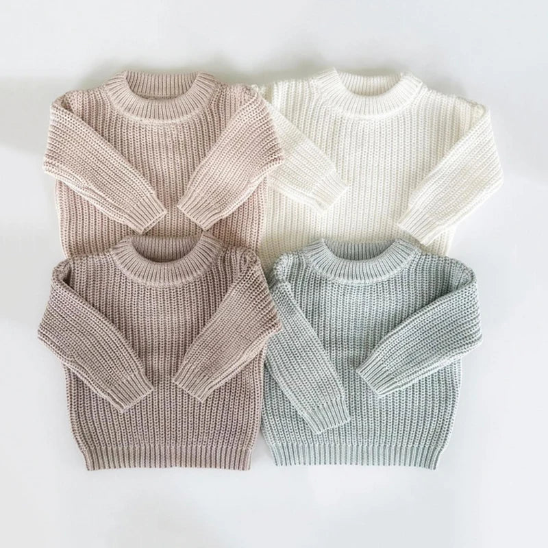 0-6T Newborn Kid Baby Boy Girl Winter Clothes Toddler Baby Sweater Infant Knit Pullover Top Casual Basic Top Knitwear Outfit