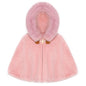 Toddler Baby Girls Cute Carseat Poncho Faux Fur Hooded Cape Cloak Thicken Fleece Jacket Coat Winter Outerwear Little Girls Coat