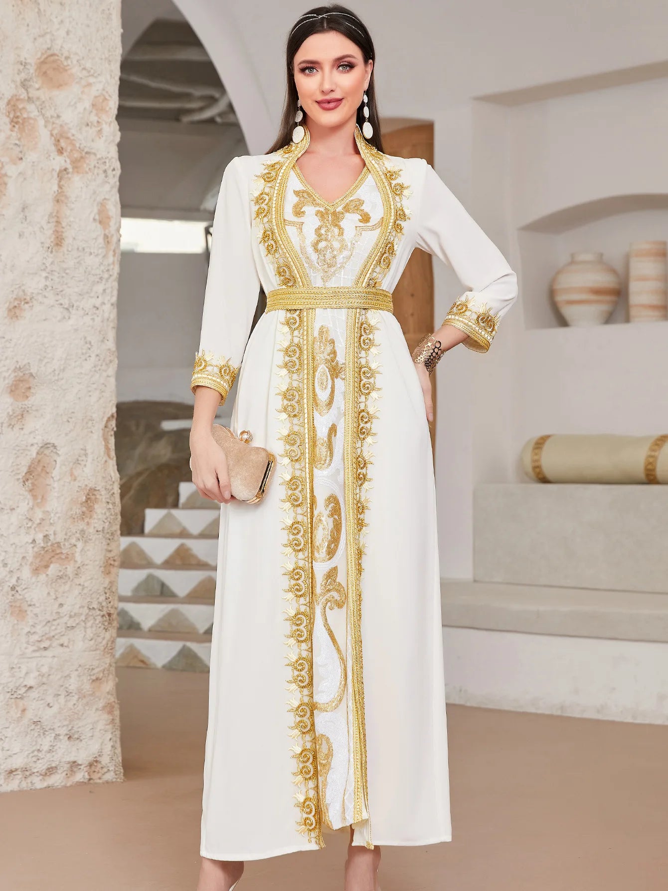 Ramadan White Muslim Abaya Dubai Turkey Islam Arabic Hijab Dress Jalabiya African Dresses