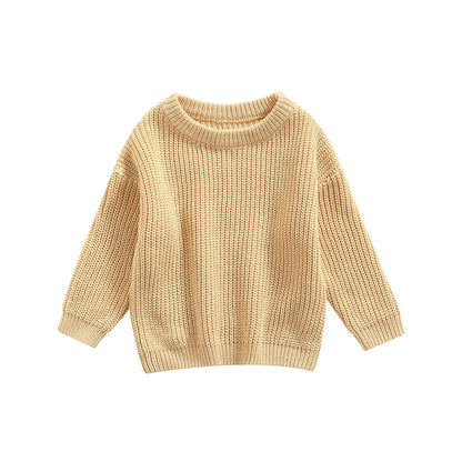 Newest Newborn Baby Girl Boy Knitted Long Sleeve Autumn Winter Sweater Solid Loose Pullover Casual Tops Kids Clothes 3M-5Y