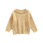 Newest Newborn Baby Girl Boy Knitted Long Sleeve Autumn Winter Sweater Solid Loose Pullover Casual Tops Kids Clothes 3M-5Y