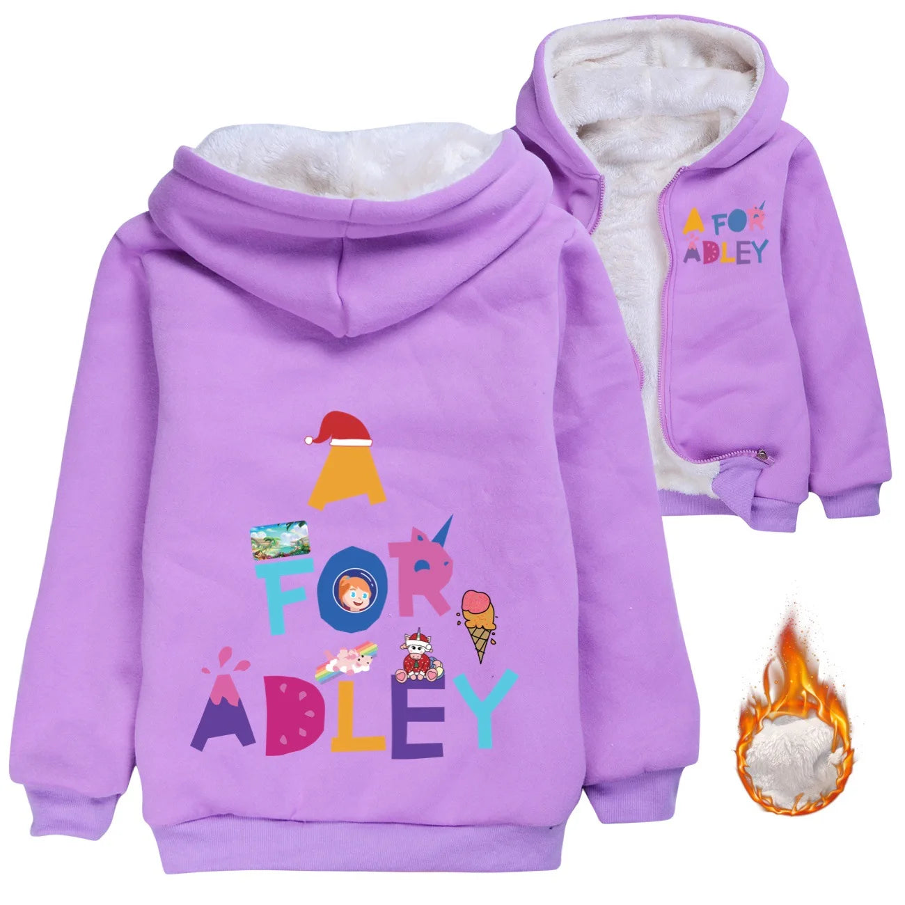 A for Adley Cartoon Boys Coat Children's Clothing for Winter Cotton Kids Parkas Little Girls Zipper Coats Toddlers Baby Jacket