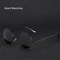 Retro Vintage Round Polarized Sunglasses Men Brand Designer Sun Glasses Women Alloy Metal Frame Black Lens Eyewear Driving UV400