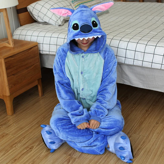 Kigurumi Children's Onesie for Boys Girls Unicorn Pyjamas Flannel Kids Stitch Pijamas Suit Animal Sleepwear Winter Panda Pajamas