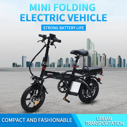 Electric City Bike 14" Folding Electric Bikes for Adults Teens 400W Mini Ebike Urban Electric Bicycles