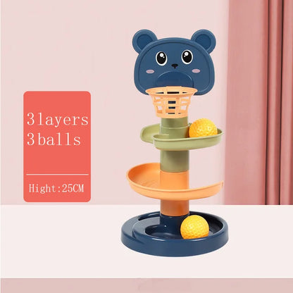 Montessori Baby Toy Rolling Ball Tower Montessori Educational Games For Babies Stacking Track Baby Development Toys 1 2 3 Years (Toy)