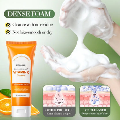 100g Vitamin C Facial Cleanser Face Wash Foam Cleanser Deep Cleansing Moisturizing Brightening Hydrating Skin Care Products