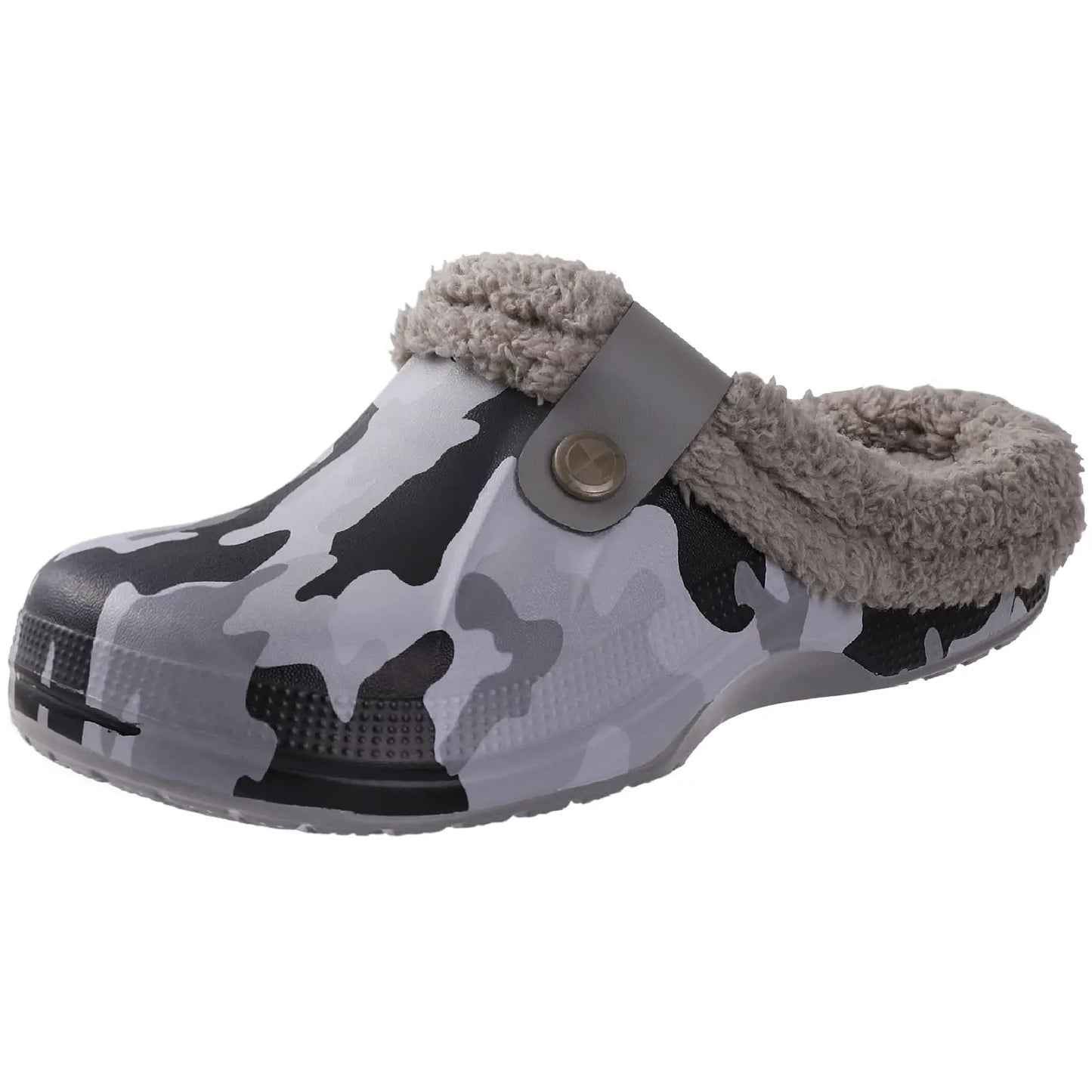 Comwarm Winter Colgs Slippers Men Waterproof Garden Shoes Home Fur Clogs Soft Plush Slippers Bedroom Fuzzy Shoes Indoor Outdoor