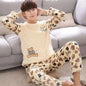 Winter Long Sleeve Thick Warm Flannel Pajama Sets for Men Coral Velvet Cute Cartoon Sleepwear Suit Pyjamas Homewear Clothes