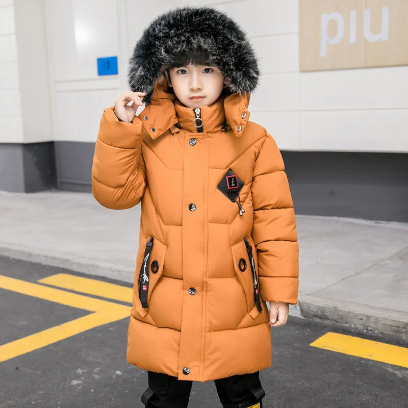 2025 Children Warm Clothing toddler boy Clothes Teen Down Cotton Padded Winter Jackets Hooded Coat Thicken Outerwear Kids Parka