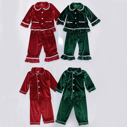 loungewear Family women kids christmas pyjamas boys girls pjs red velvet pajamas toddler children winter designer pijamas