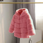 3-12 Years Little Girls Cute Thick Warm Fox Fur Jacket Fashion Winter Autumn Coats Kids Children Faux Fur Outerwear High Quality