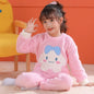 2025 Winter Flannel Baby Girls Sleepwear Children Warm Pajamas Set Toddler Boy Coral Fleece Pyjamas Kids Plush Pijamas Clothes