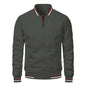 Men's Solid Color Autumn Bomber Jacket - Casual Baseball Outerwear