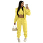 Custom LOGO made autumn women's thick 2-piece sportswear jogger suit 3-piece sportswear and hoodie suit