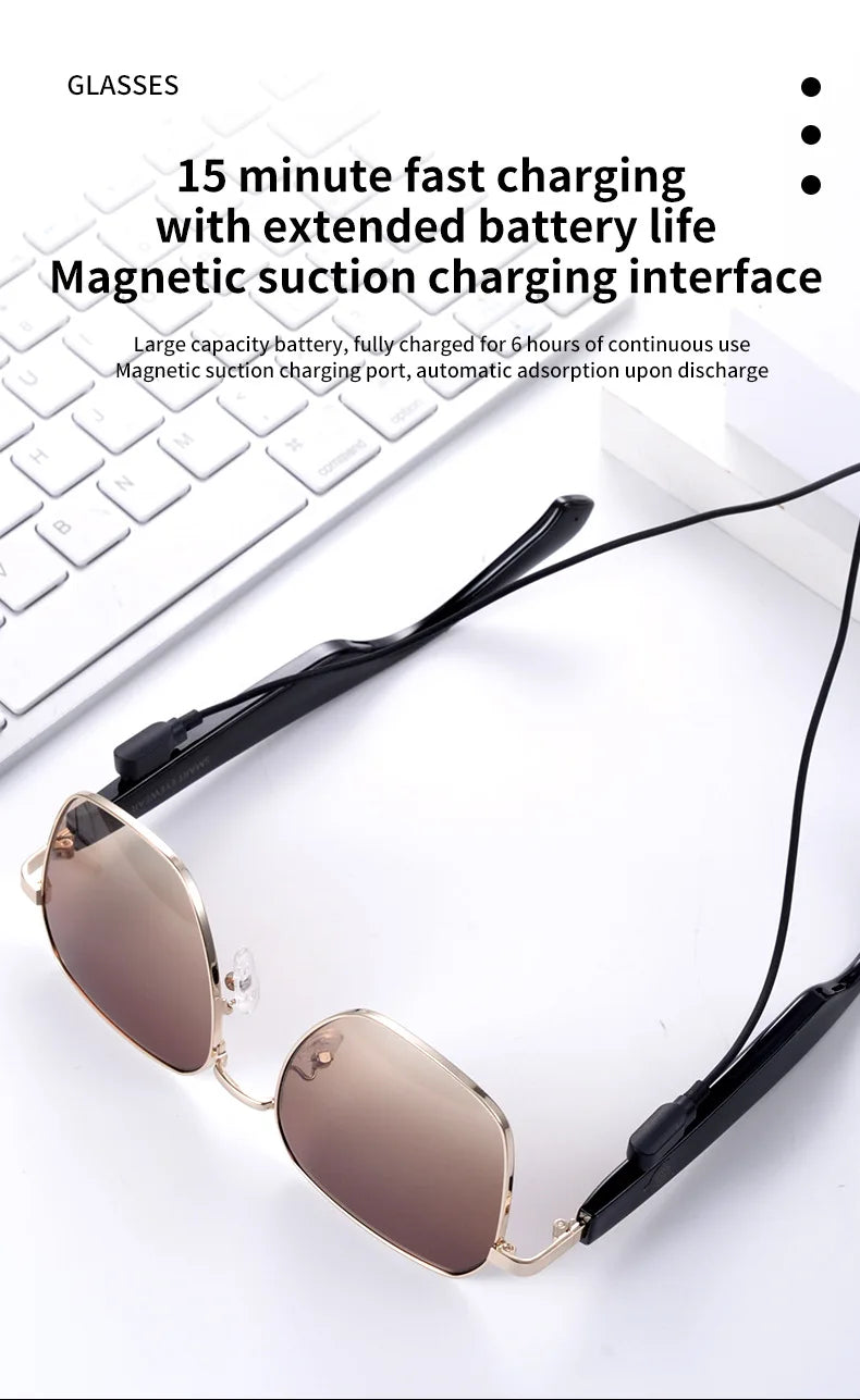 Mz02 Bluetooth Glasses Smart Glasses Music Calling Sunglasses Anti Uv400 Boys Girls Fashion Gifts 15 Minute Fast Charging