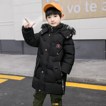 2025 Children Warm Clothing toddler boy Clothes Teen Down Cotton Padded Winter Jackets Hooded Coat Thicken Outerwear Kids Parka