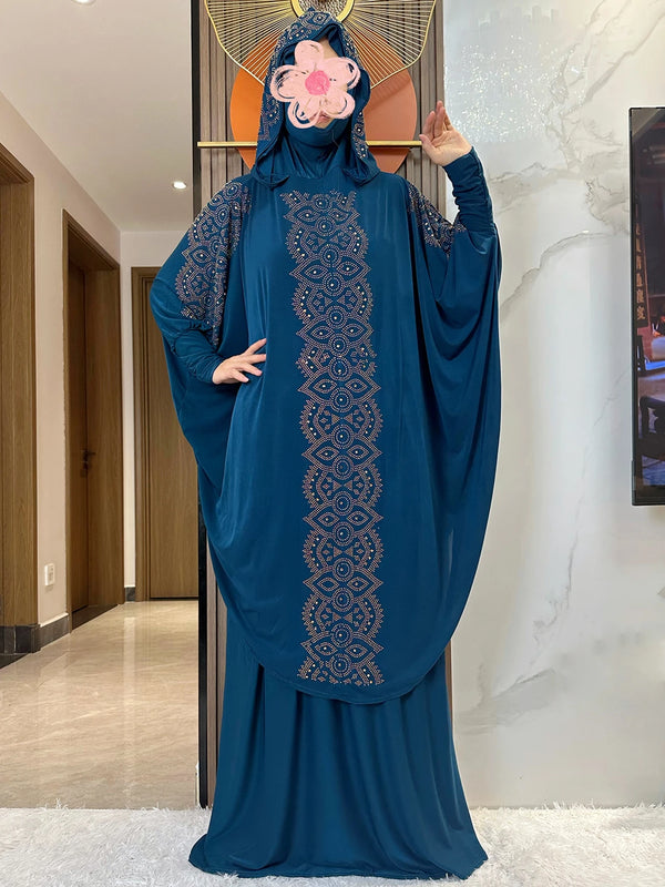 New Women's Prayer Set Hooded Hijab With the Long Skirt Turkey-African Dubai Islam Lady Cloth Kaftan Abaya