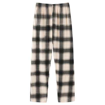 Men’s Cotton Plaid Pajama Long Sleeping Pants Male Casual Loose Trousers Loungewear Cozy Soft Breathable Sleep Bottoms Nightwear