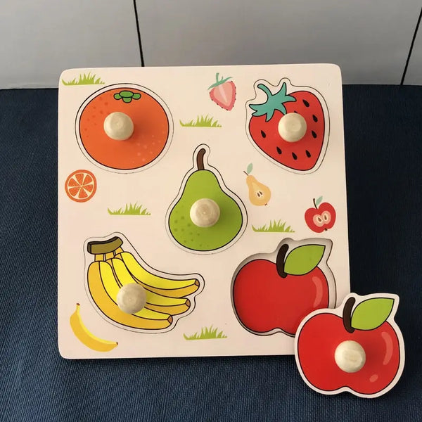 Children Hand Scratch Board Baby Montessori Early Education Fruit Cognitive Puzzle Toy (Toy)