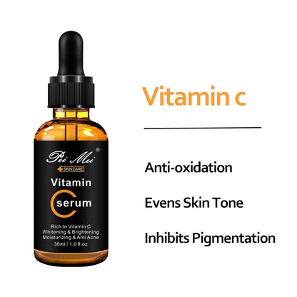 Skincare Products Vitamin C Facial Serum Brighten Skin Lighten Spots Hyaluronic Acid Face Essence Skin Care Products 30ml