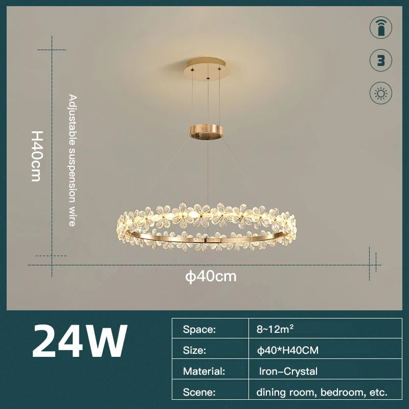 2025 Modern Crystal LED Chandeliers Lamp For Living Dining Room Home Decor Lights Bedroom Dining Table Ligthing Indoor Luminaire