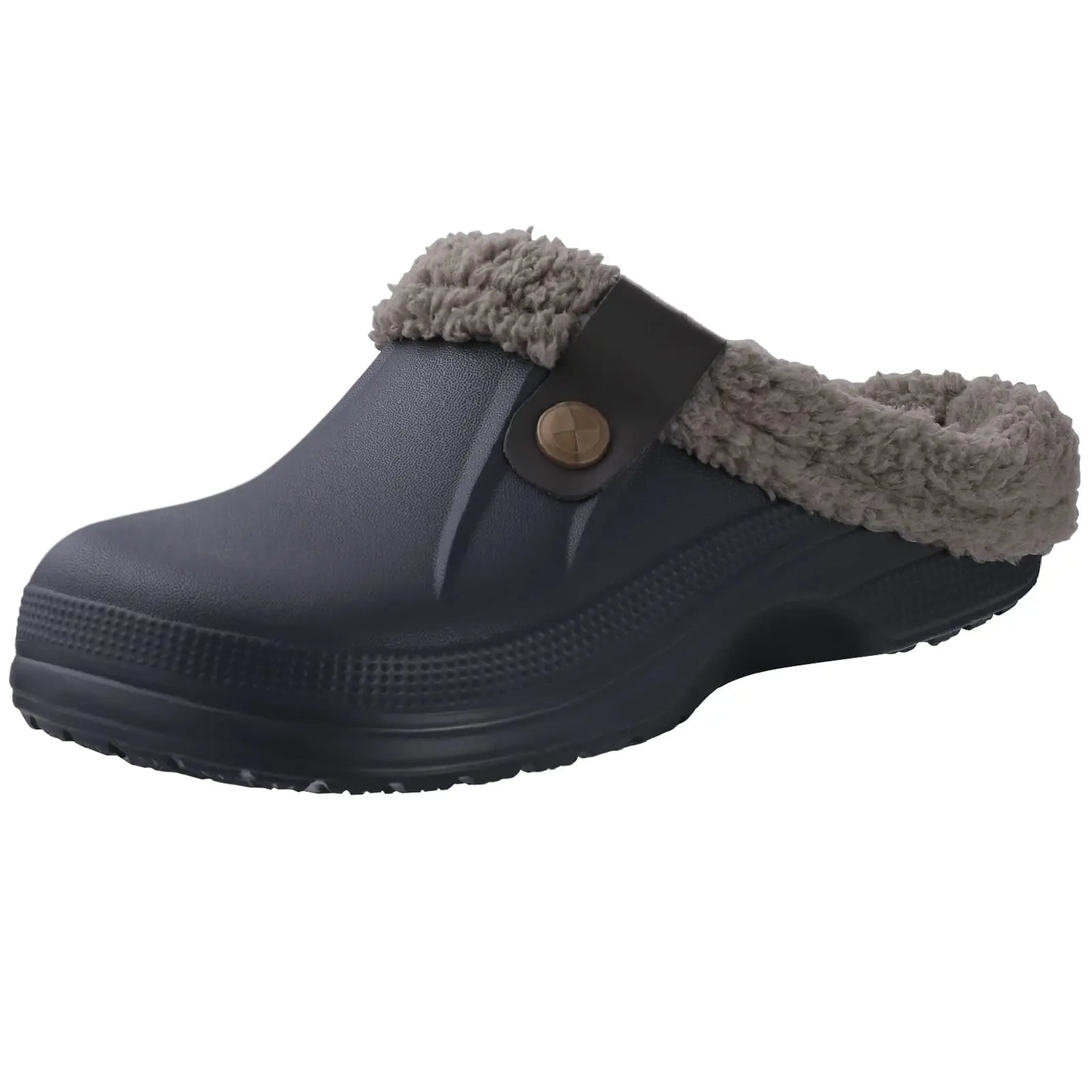 Comwarm Winter Colgs Slippers Men Waterproof Garden Shoes Home Fur Clogs Soft Plush Slippers Bedroom Fuzzy Shoes Indoor Outdoor