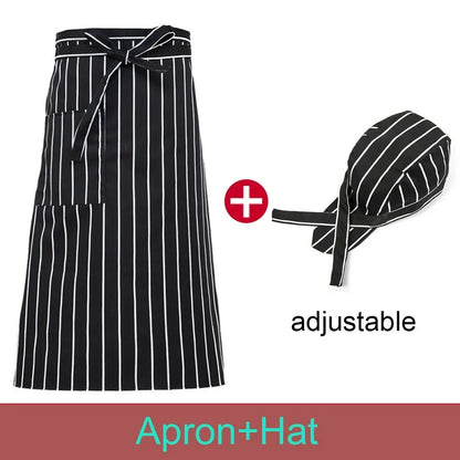 Uniform Set Cooking Apron Catering Cap Hotel Chef Pinafore Man Restaurant Kitchen Cook Work Apron Bakery Cafe Woman Waiter Hat