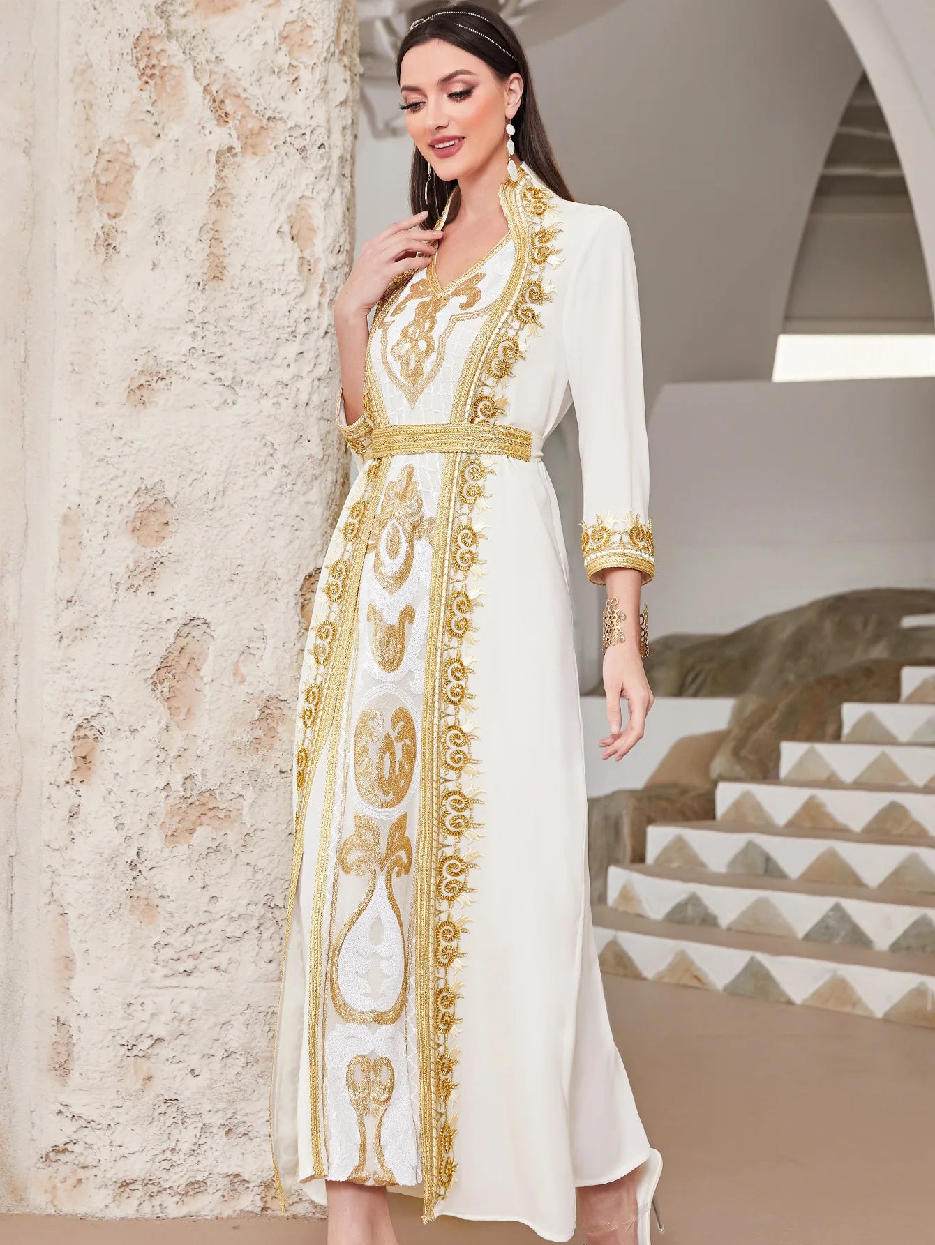 Ramadan White Muslim Abaya Dubai Turkey Islam Arabic Hijab Dress Jalabiya African Dresses