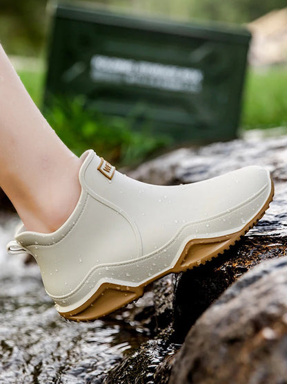 New Rain Shoes Ankle Waterproof Shoes Rain Boots Men Anti-slip Wear-resistant Plush Fashion Kitchen Summer Winter