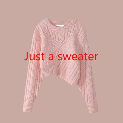 Autumn and Winter Set Women's 2024 New Korean Knitted Sweater Women's Underlay Casual Pants Three Piece Set Winter Clothes Women