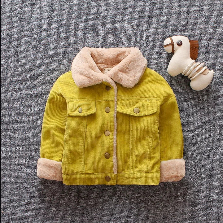 Autumn Winter Toddler Children Jacket For Girls Fur Keep Warm Baby Boys Long Sleeved Coat Children Sport Outerwear