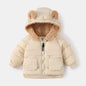 2025 Korean Autumn Winter Children Boy Parkas Cartoon Bear Ears Little Girl Jacket Coat 1-6 Years Kids Boy Outerwear Outfit