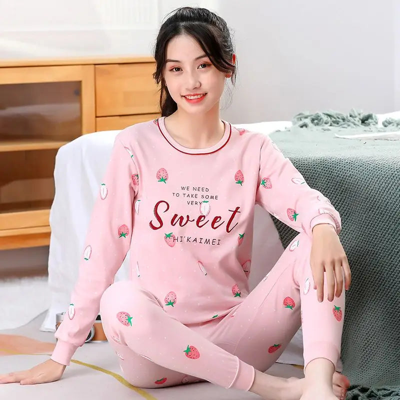 Teens Pijamas Long Sleeve Cotton Pyjamas Kids Clothes Sets Cartoon Big Boy Sleepwear Cute Pajamas For Girls 10 12 14 16 18 Years