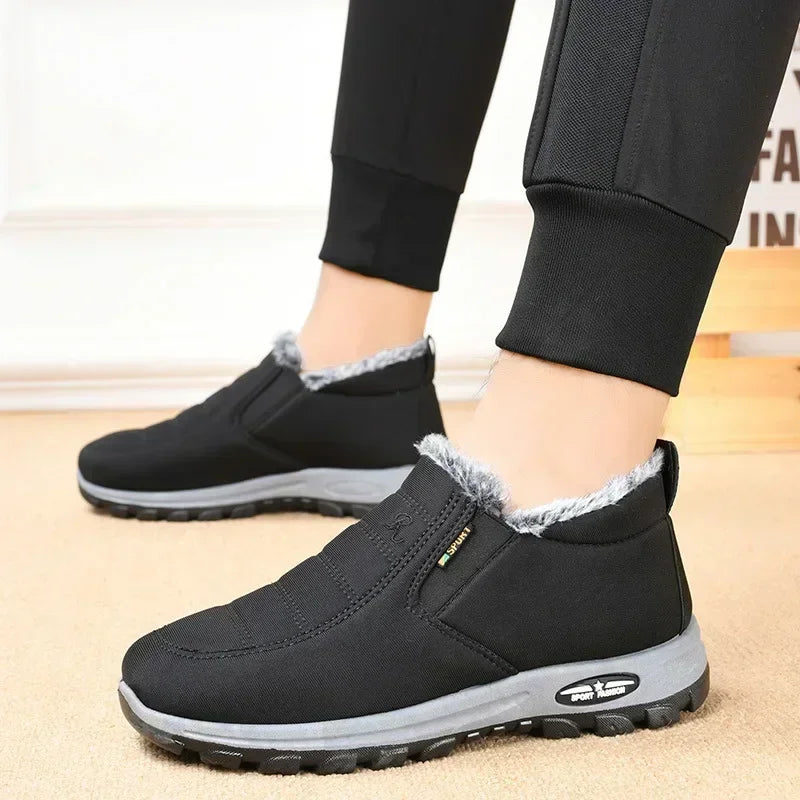 Winter Snow Boots Men Casual Slip on Ankle Boots Warm Fur Comfortable Sneakers Non-slip Botas Men Shoes Zapatos Hombre