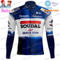 Kids Soudal Quick Step 2025 Cycling Jersey Winter Set World Champion Boys Girl Cycling Clothing Bike Thermal Jacket Suit Maillot