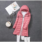 2025 Women Spring Jacket Ultralight Thin Packable Down Long Jacket  Female Hat Detachable Slim Fit Skirt Coat Portable Outwear