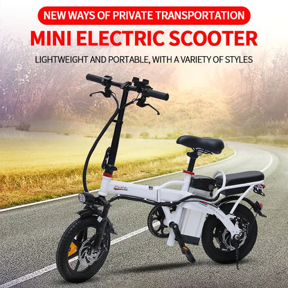 Electric City Bike 14" Folding Electric Bikes for Adults Teens 400W Mini Ebike Urban Electric Bicycles