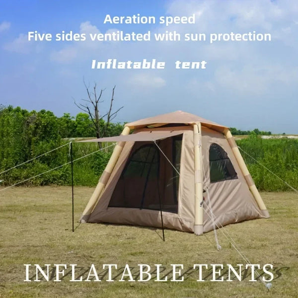 New 3-5 People Thickened Rainproof Folding Automatic Opening Camping Tent, Inflatable Tent, Outdoor Travel Supplies, Air Tent