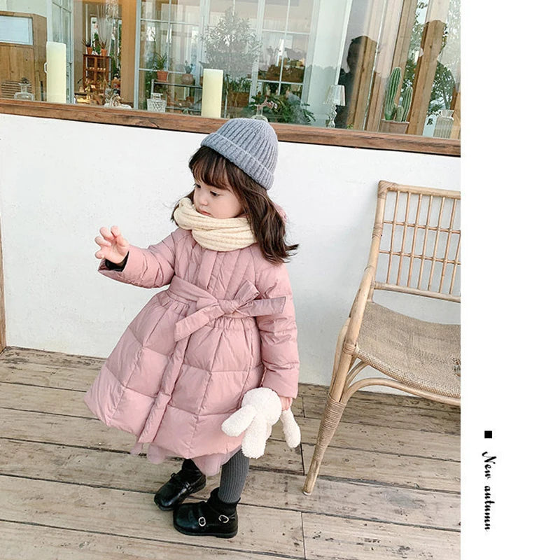 New Autumn Winter Girls Jacket Keep Warm Fashion Little Princess Coat Hooded Zipper Baby Outerwear Birthday Gift Kids Clothes