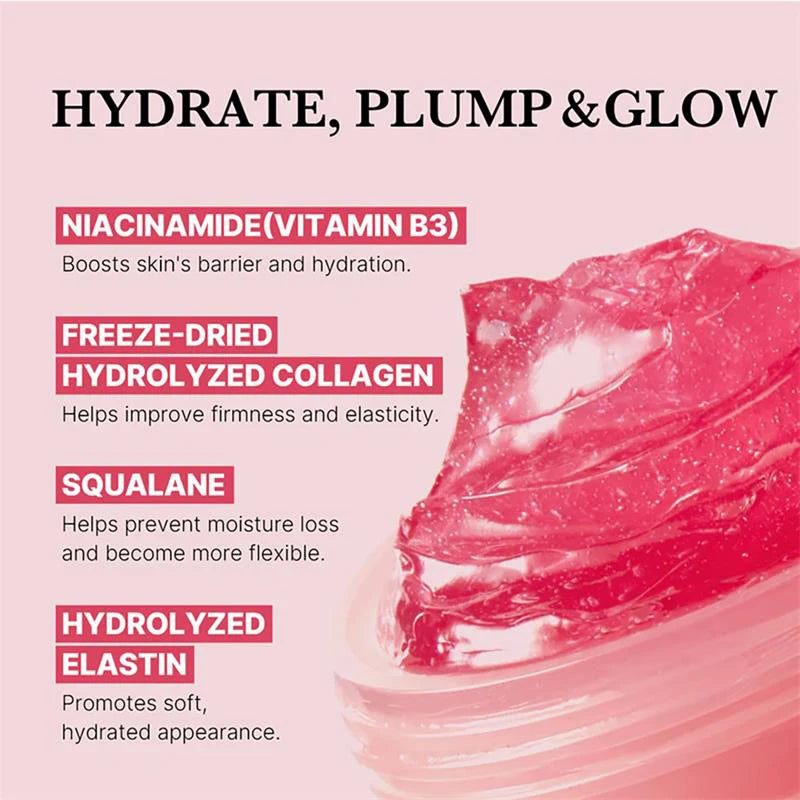 100g Pink Collagen Jelly Cream Peel-off Collagen Night Cream Mask Gentle Essence Shrinks Pores Moisturizes Brighten Serum Gel