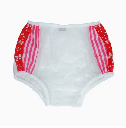 ABDL PVC Transparent Plastic Underpants Soft Silent Reusable Waterproof Adult Baby Diaper Pants Coat Incontinence Panties