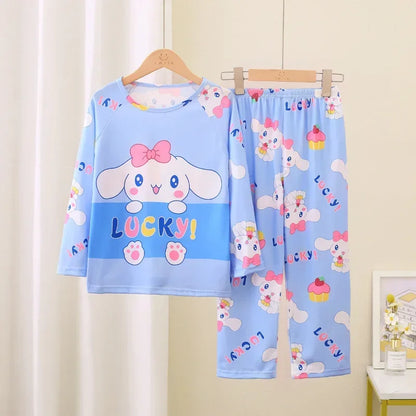 Miniso Winter Autumn Children's Pajamas Set 2025 Cute Anime Cartoon Kids Pijama Boy Girl Sleepwear Long-Sleeved Pants Loungewear