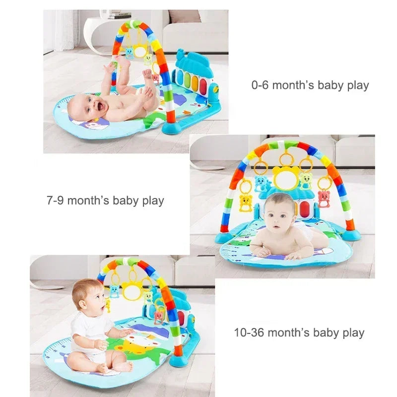 Baby Activity Gym Rack Early Education 0-36 Months Toy Gifts Musical Newborn Piano Keyboard Crawling Blanket Pedal Play Mat (Toy)