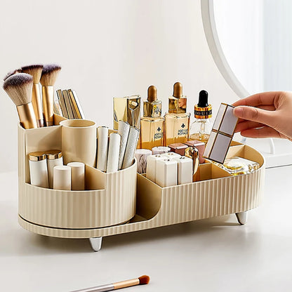 New 360° Rotating Makeup Brush Holder Cosmet Storag Box Luxury Makeup Organiser Lipsticks Make Up Container Vanity Organizer Box