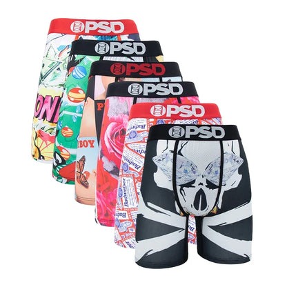 6Pcs Fashion Printed Men Underwear Boxer Cueca Male Lingerie Panties Men Underpants Boxershorts Sexy Men's Boxer Briefs S-XXL