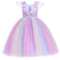 Kids Unicorn Dress for Girls Flower Appliques Ball Gown Elegant Party Costumes Little Girl Princess Dresses Children Clothing