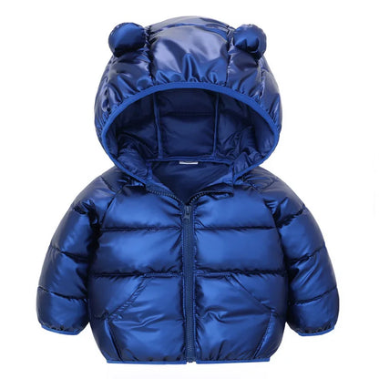 Autumn Winter Baby Girls Boys Jacket Cute Ears Hooded Children Windproof Padded Coat Toddler Long Sleeve Clothing 2 - 6 Years