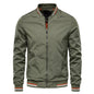 Men's Solid Color Autumn Bomber Jacket - Casual Baseball Outerwear