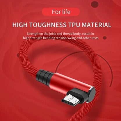 USB Micro Cable 3A 90 Degree Elbow Data Cable Charger Cord for Samsung Xiaomi Mobile Phone Accessories Fast Charging Usb Cable